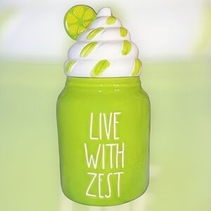 NEW Rae Dunn LIVE WITH ZEST Canister with Topper